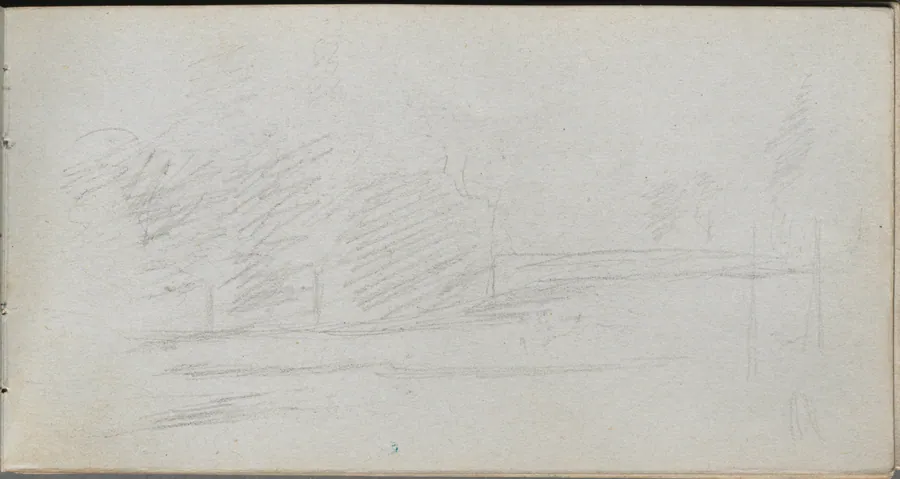 Sketchbook, page 78: Landscape Study by Ernest Meissonier