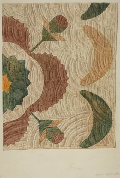 Applique and Quilted Coverlet