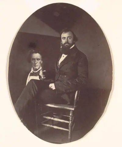 John R. Johnston with Painting