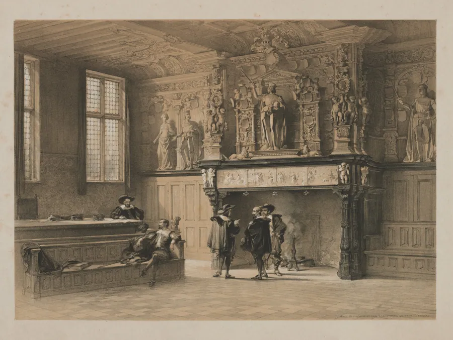 Sketches in Belgium and Germany, Volume I: Hall of Justice of the Magistrates du Franc, Bruges by Louis Haghe