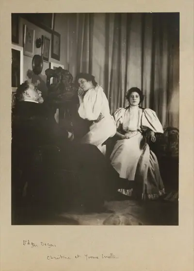 [Self-Portrait with Christine and Yvonne Lerolle]