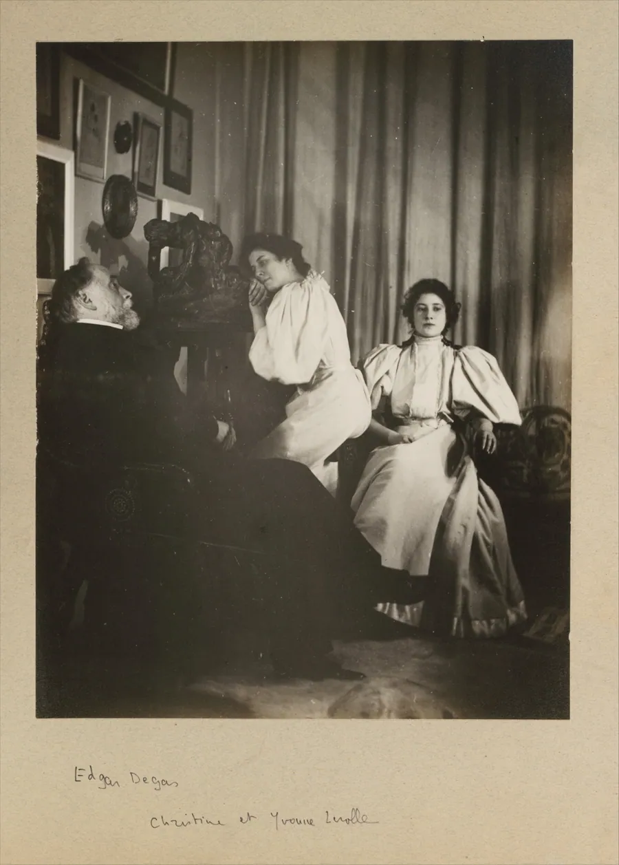 [Self-Portrait with Christine and Yvonne Lerolle] by Edgar Degas