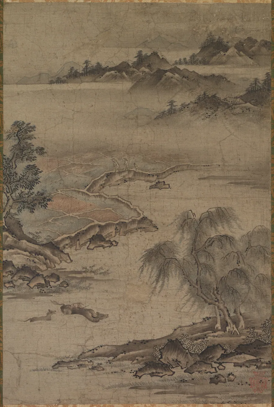 Farming and Herding Buffalo in Summer by Kano Hideyori