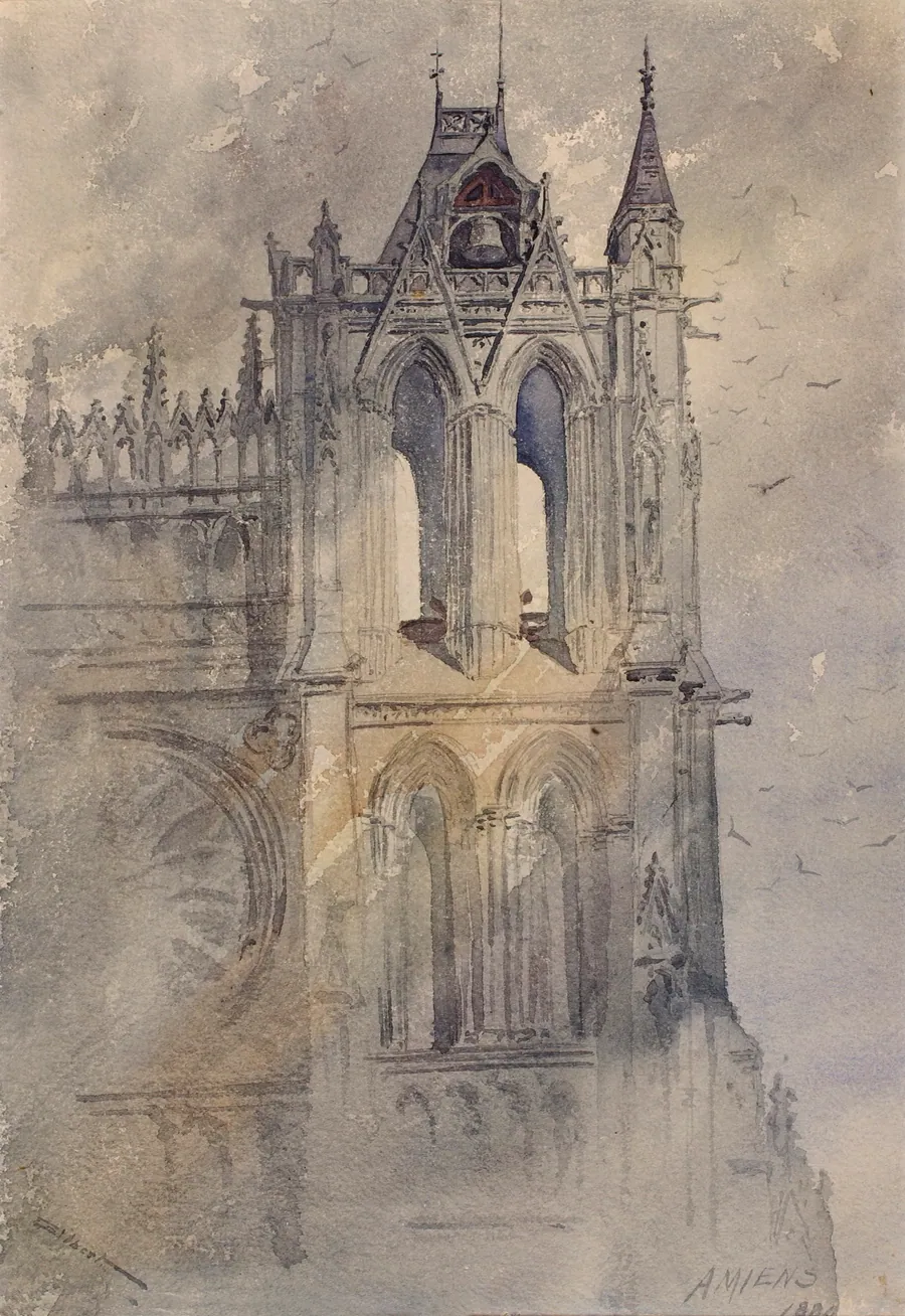 Southwest Tower, Amiens Cathedral by Cass Gilbert, born Zanesville, OH 1858-died Brockenhurst, England 1934