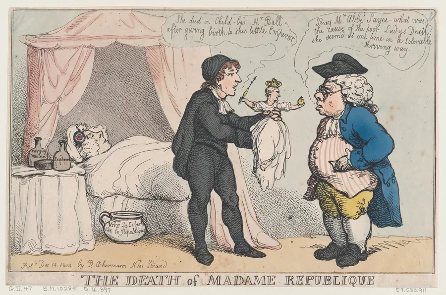 The Death of Madame Republique by Thomas Rowlandson