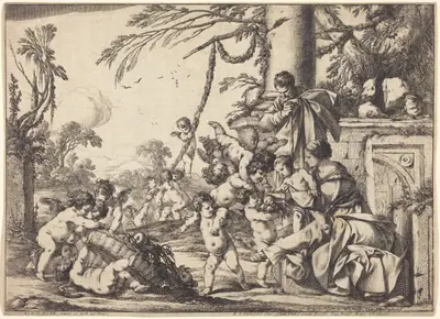 Holy Family with Putti