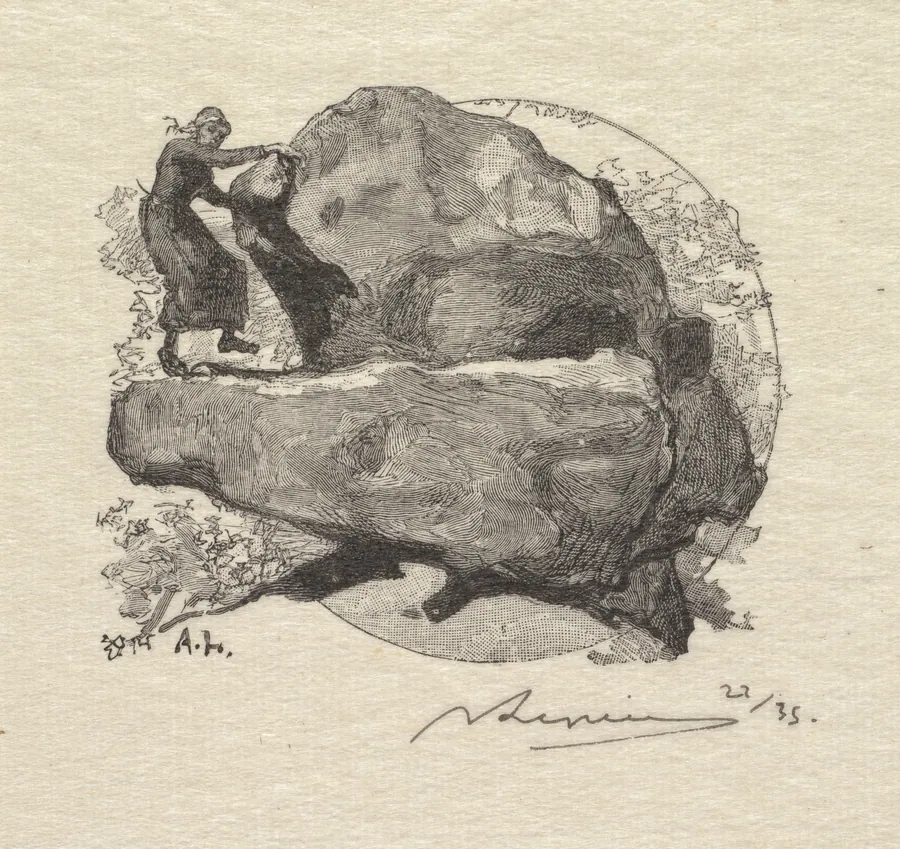 Fontainebleau Forest: The Trembling Rock (La Forêt de Fontainebleau: La roche qui tremble) by Auguste Louis Lepère