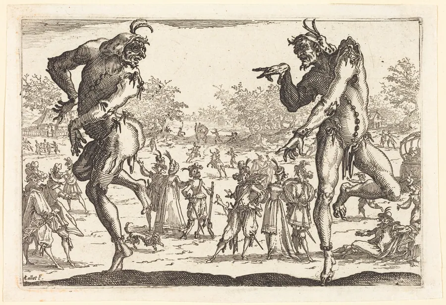 Two Zanni by Jacques Callot