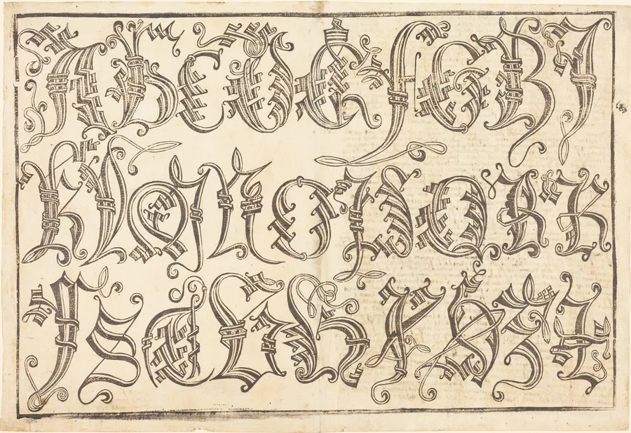 Ornamental Alphabet by German 15th Century