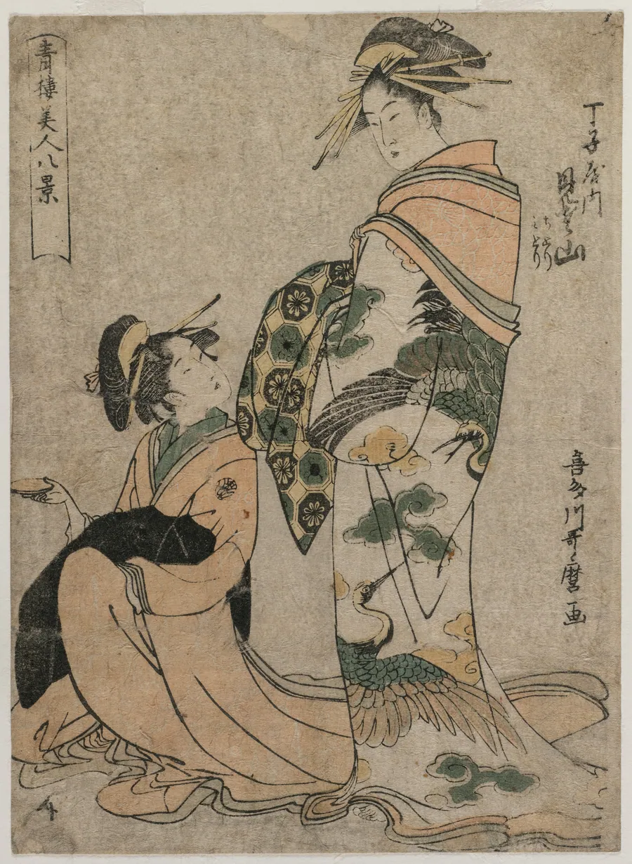 The Courtesan Misyama of Chojiya (from the series Eight Views of Beautiful Women of the Green Houses) by Kitagawa Utamaro