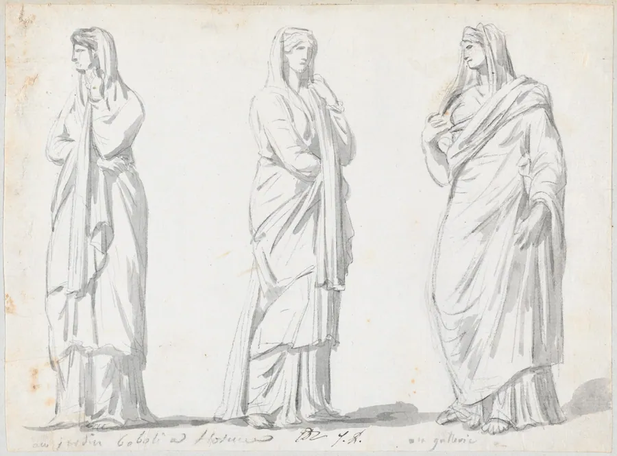 Three Draped Women from the Boboli Gardens and the Uffizi by Jacques-Louis David