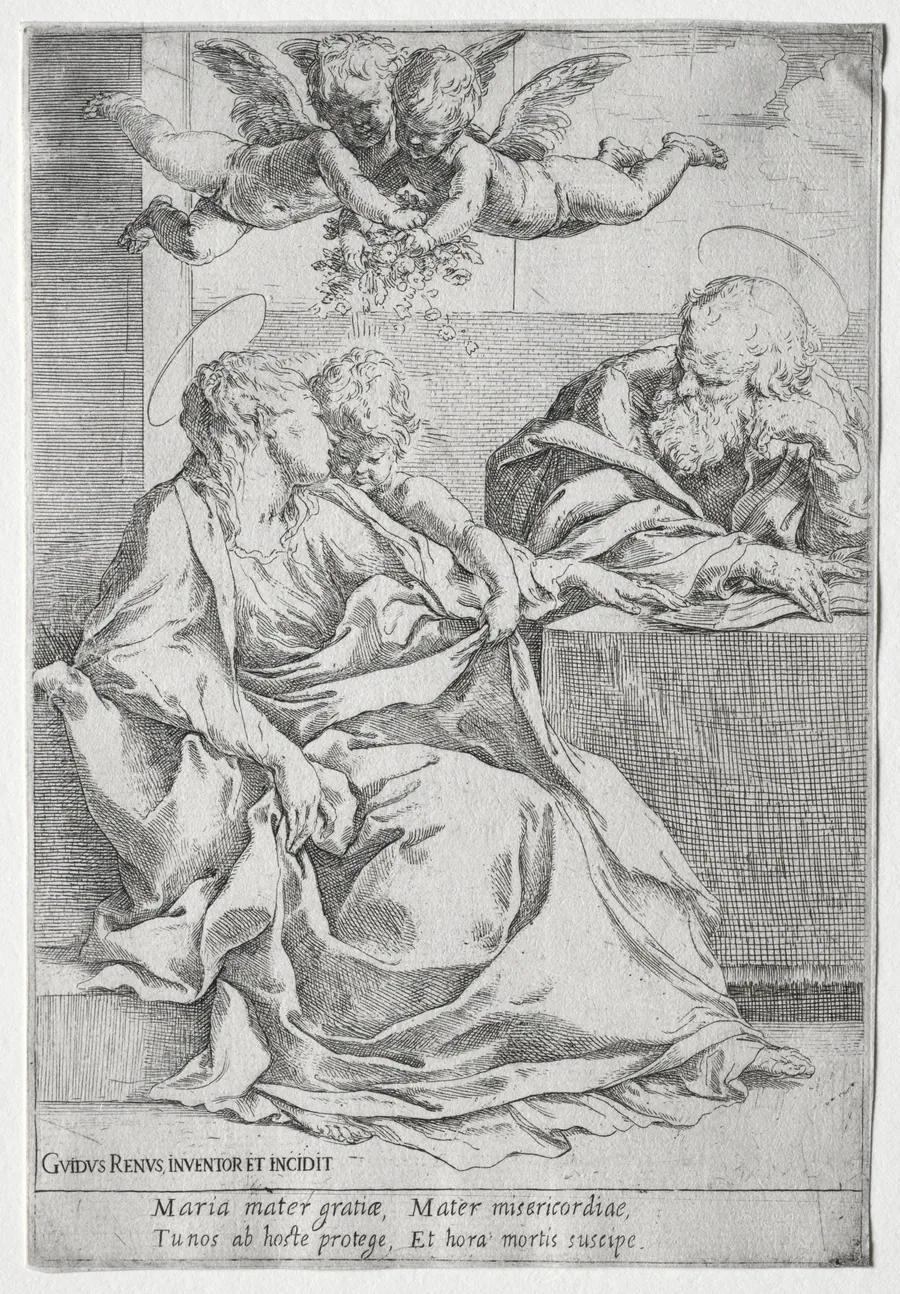 The Holy Family with Two Angels by Guido Reni