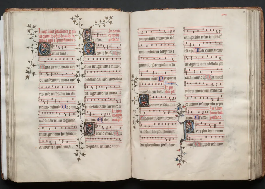 The Gotha Missal:  Fol. 58r, Text by Master of the Boqueteaux