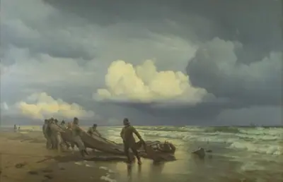 Fiskere trækker våd på Skagen Nordstrand