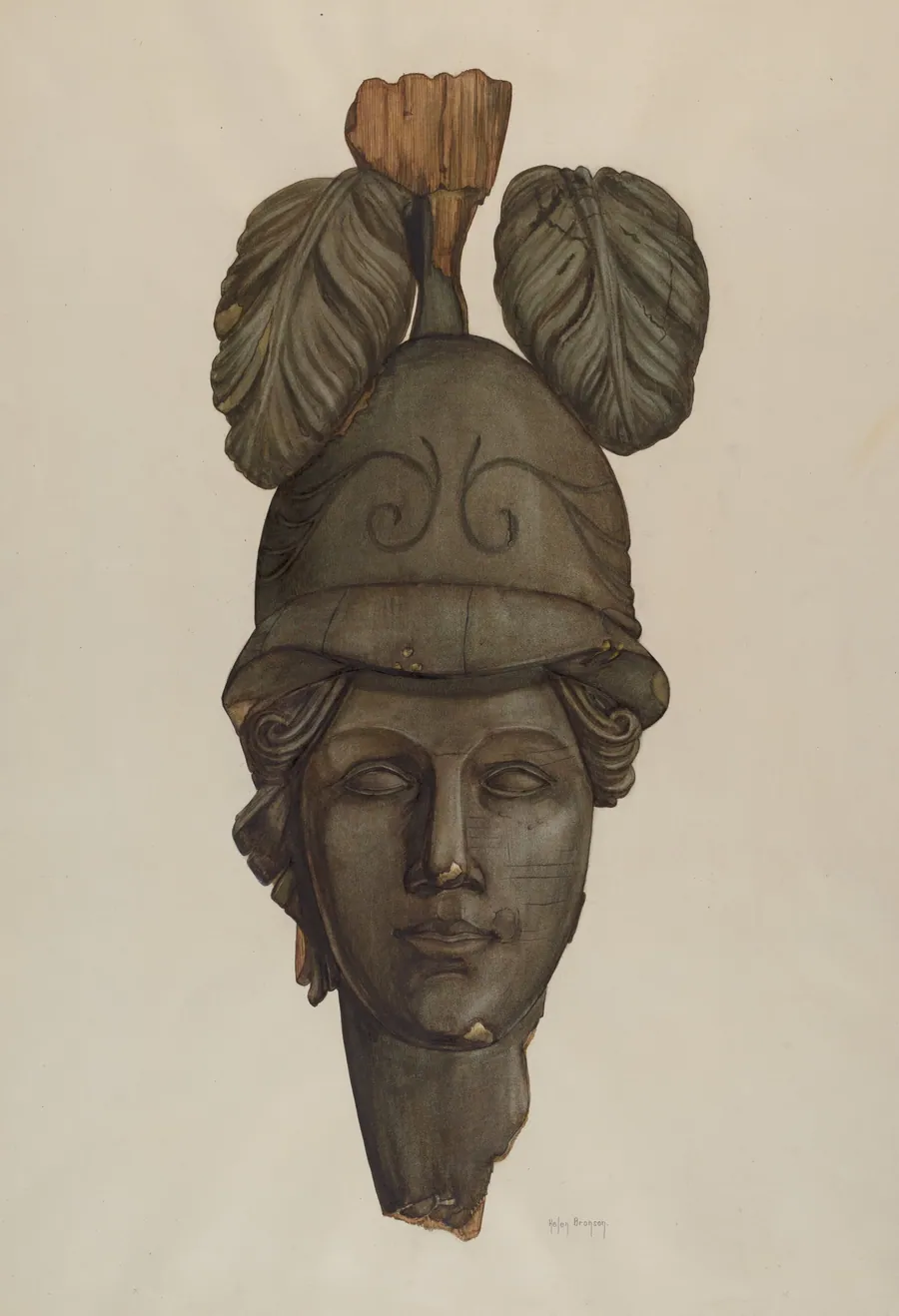 Head from a Statue: Minerva by Helen Bronson
