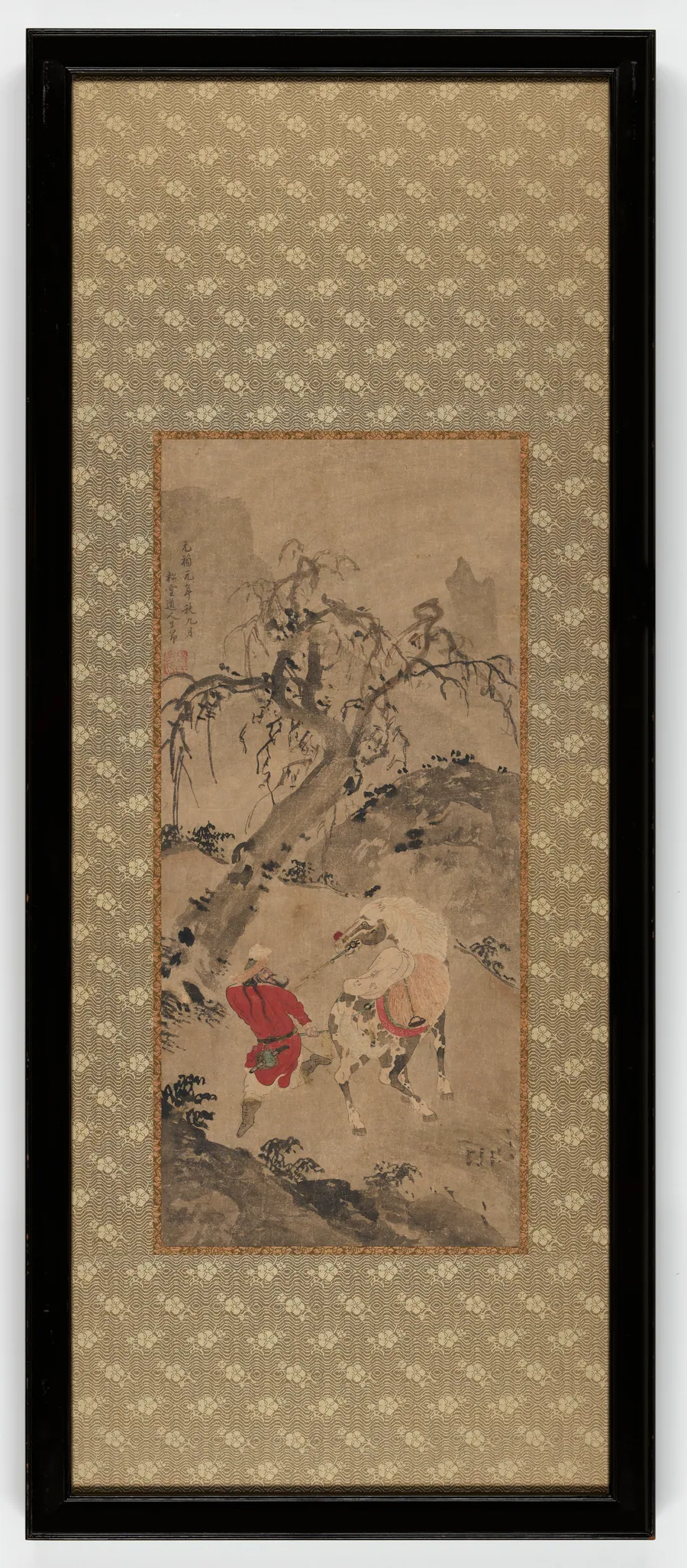 Landscape: a dappled horse and a horseman by Formerly attributed to Zhao Mengfu 趙孟頫 (1254-1322)