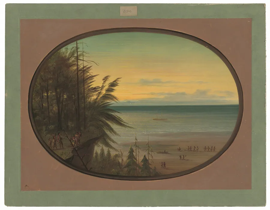 An Indian Ladder - Nayas Indians by George Catlin
