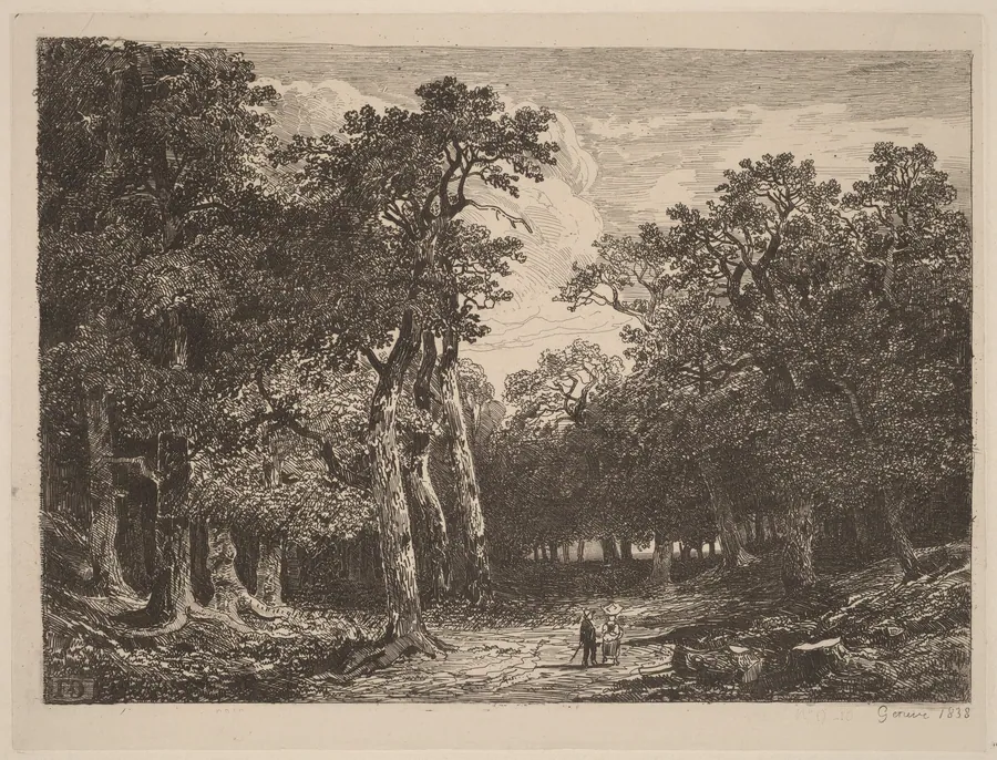 Couple in a Clearing by Alexandre Calame