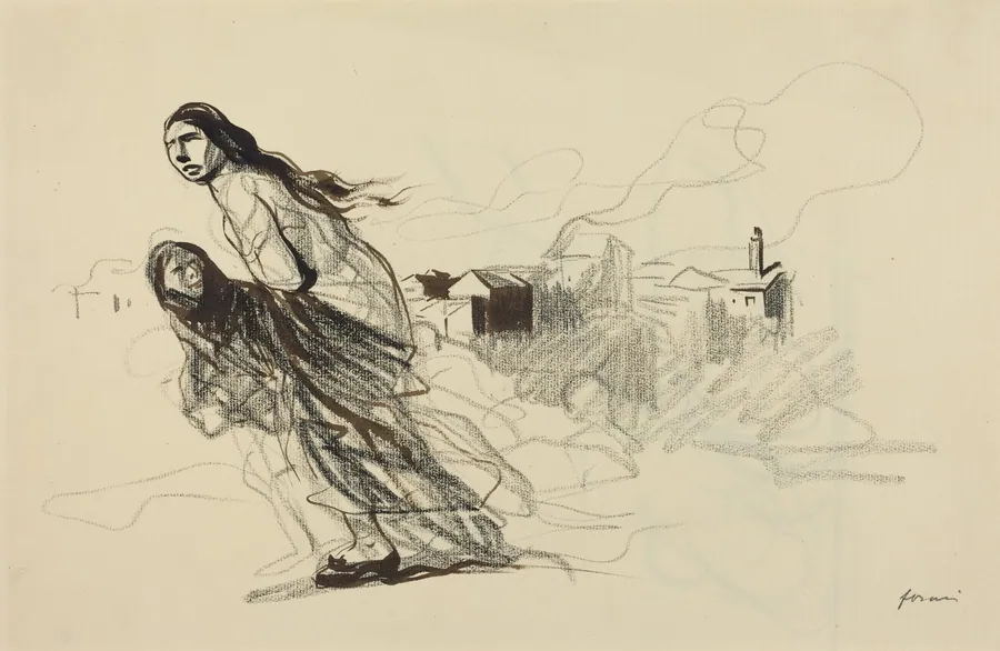a) After Douai (recto); b) Untitled (verso) by Jean-Louis Forain