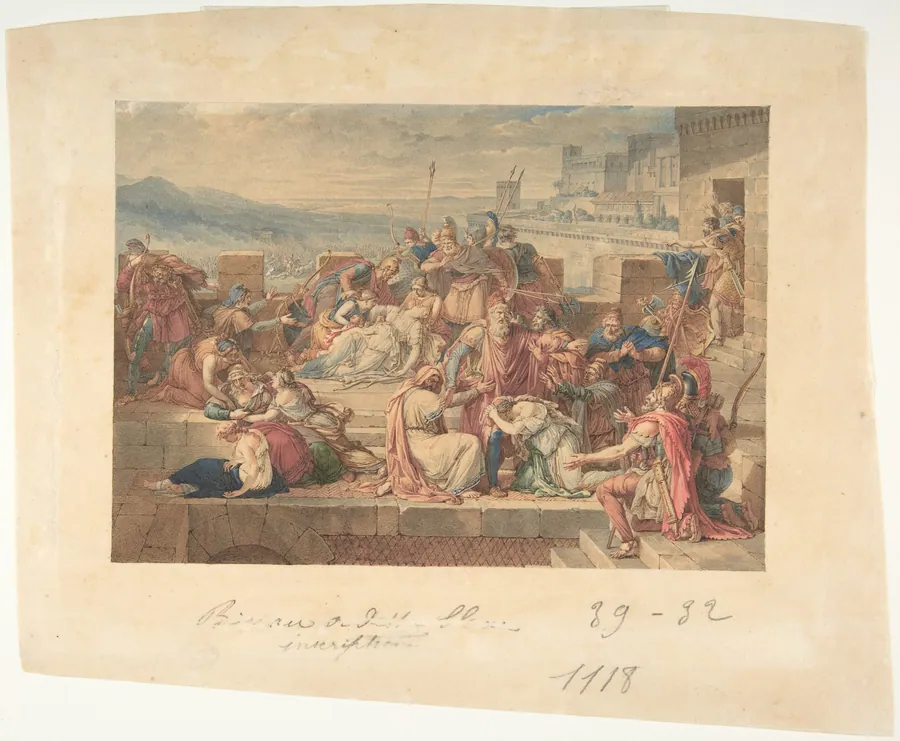 Priam and his Family Mourning the Death of Hector by Etienne Barthélemy Garnier