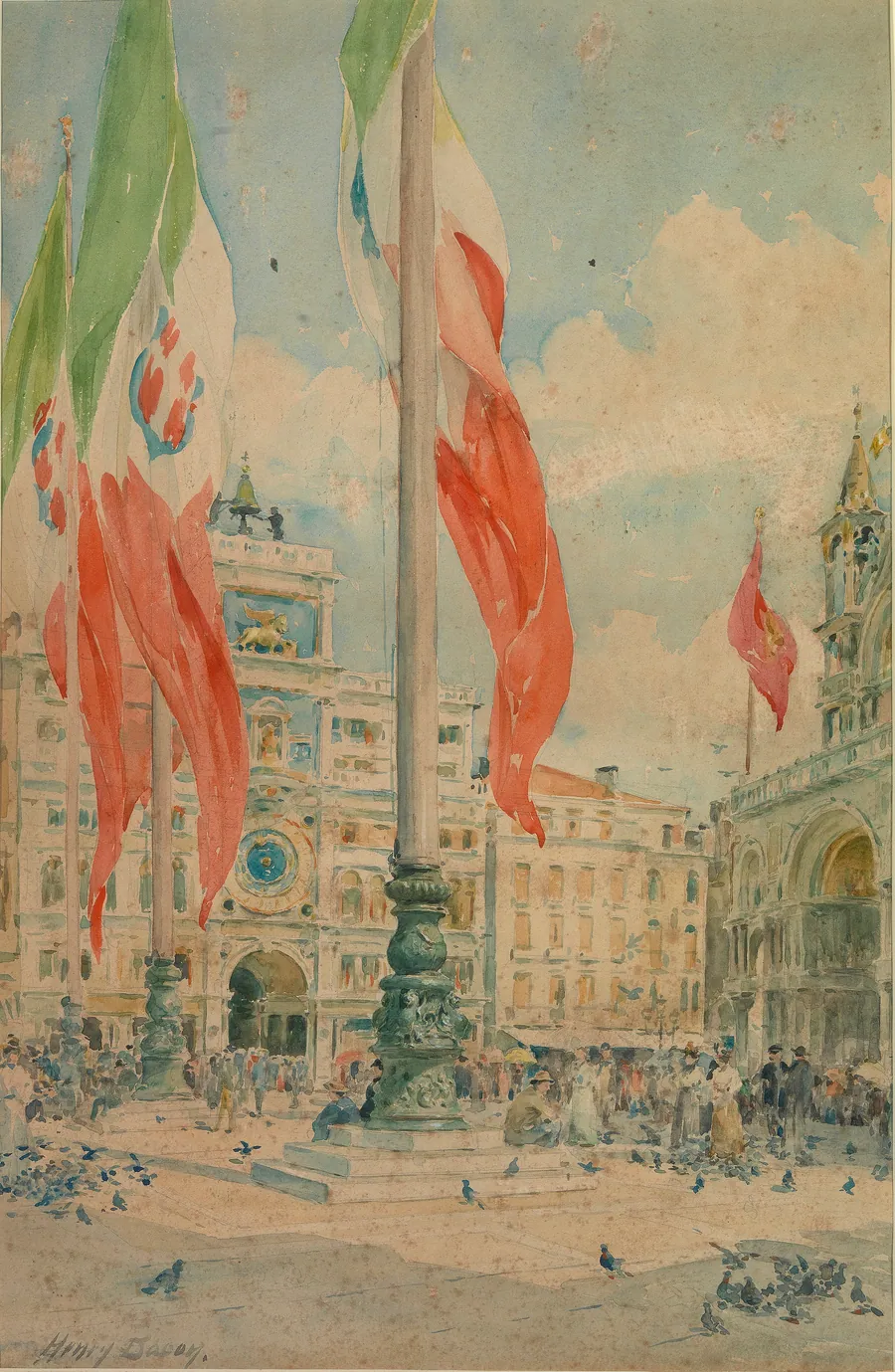 Piazza San Marco by Henry Bacon, born Haverhill, MA 1839-died Cairo, Egypt 1912