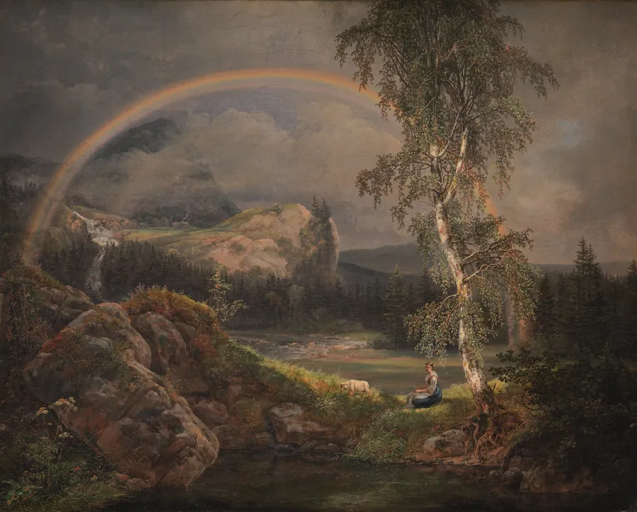 Norsk landskab med en regnbue by J.C. Dahl