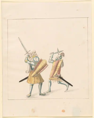 Foot Combat with Swords, Throwing Stars, and Shields (Tartschen)