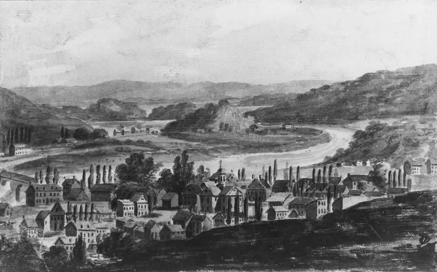 A Town on the Mohawk River in Central New York State (?) by Pavel Petrovich Svinin