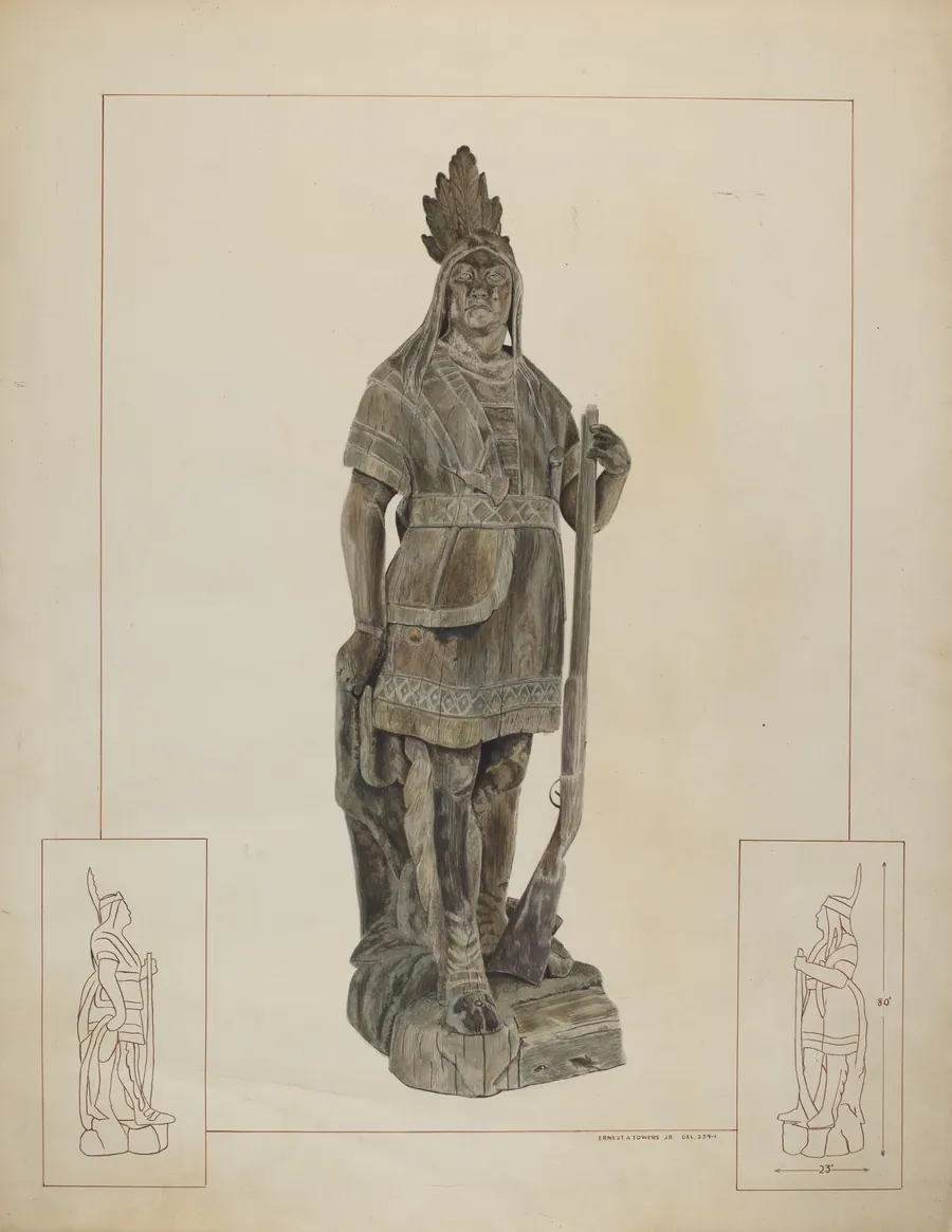Wooden Indian Chief by Ernest A. Towers, Jr.