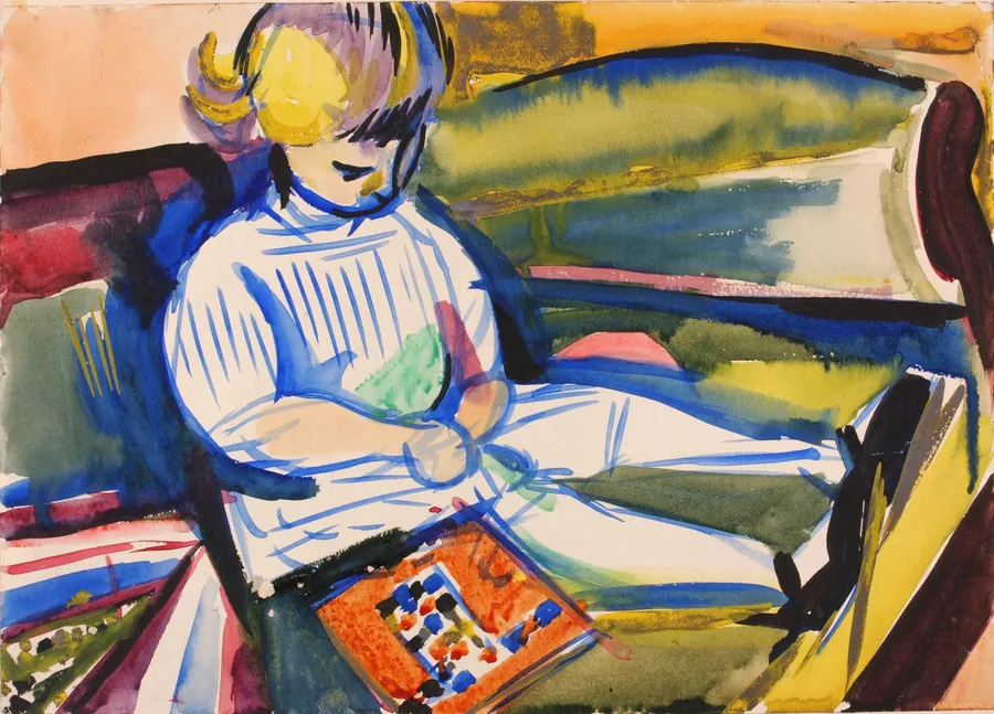Child on Sofa by H. Lyman Saÿen, born Philadelphia, PA 1875-died Philadelphia, PA 1918