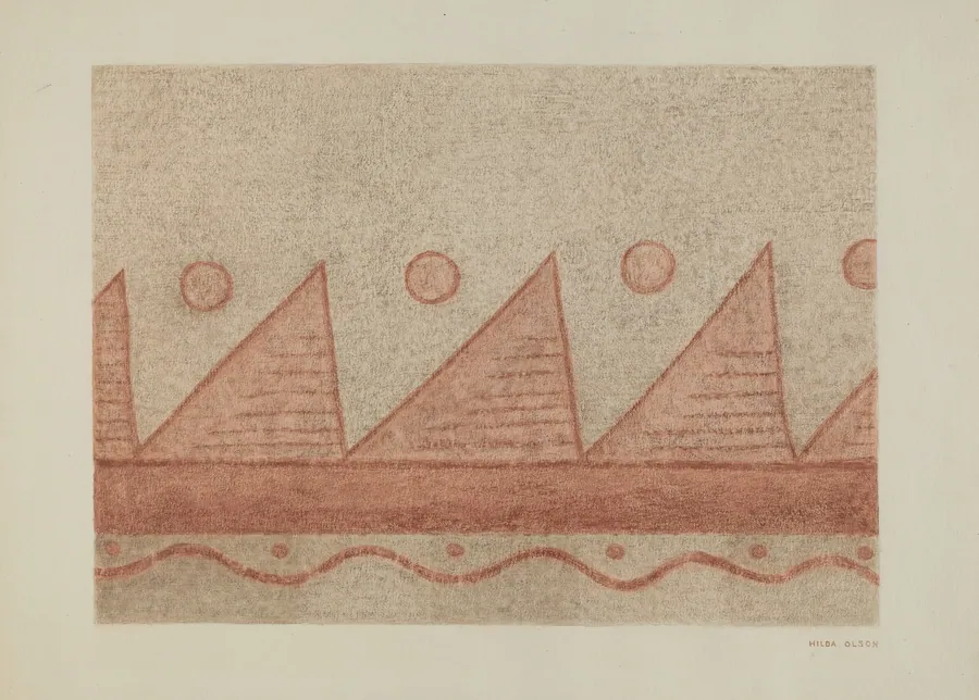 Section of Wall Decoration-Mission San Francisco de Assis (Dolores) by Hilda Olson