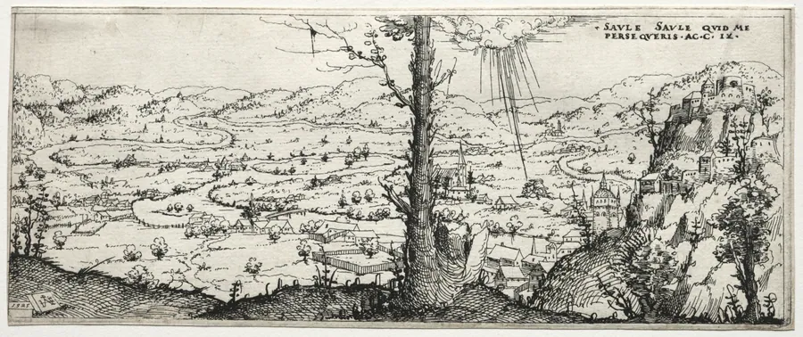 Landscape with the conversion of saulus by Augustin Hirschvogel
