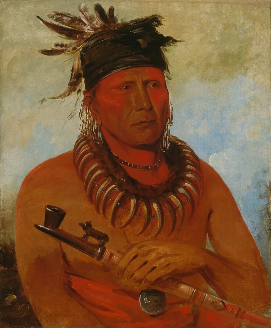 Háw-che-ke-súg-ga, He Who Kills the Osages, Chief of the Tribe by George Catlin, born Wilkes-Barre, PA 1796-died Jersey City, NJ 1872