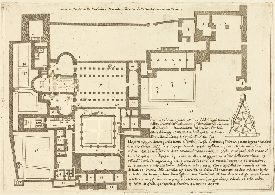 Plan of the Church of the Holy Nativity by Jacques Callot