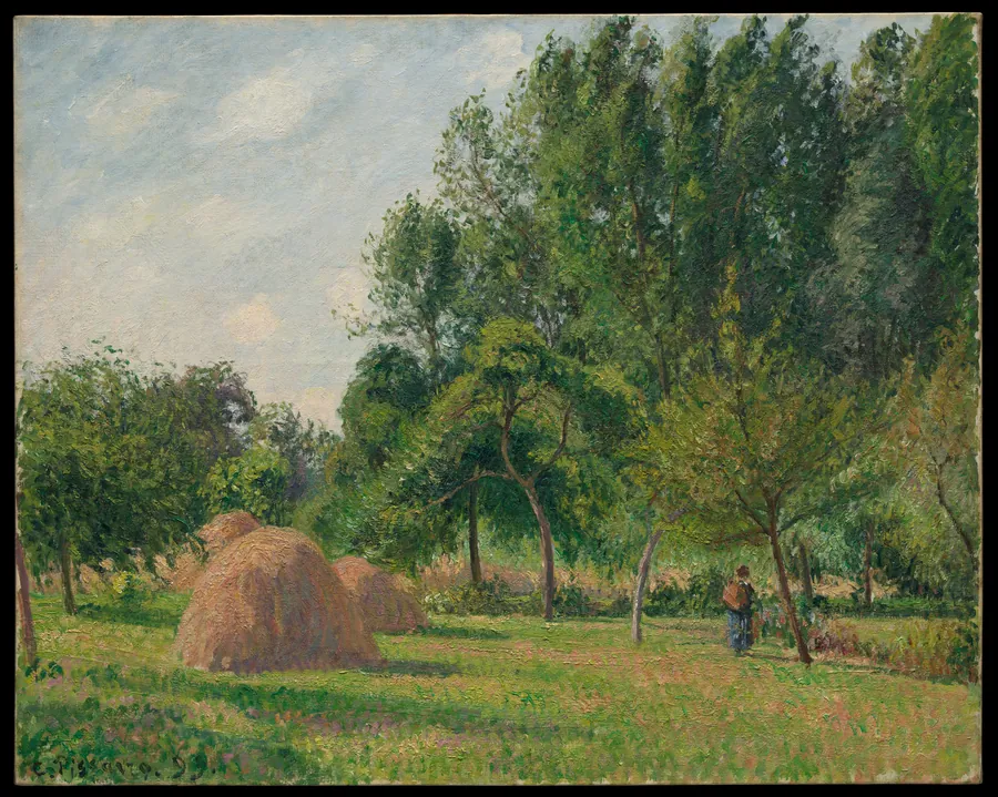 Haystacks, Morning, Eragny by Camille Pissarro