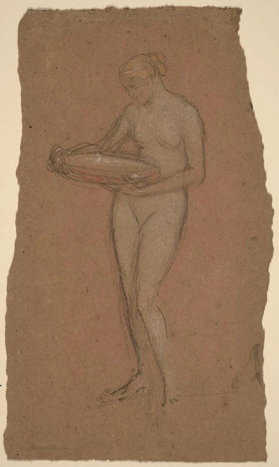 Standing Female Nude Holding a Bowl [recto] by James McNeill Whistler
