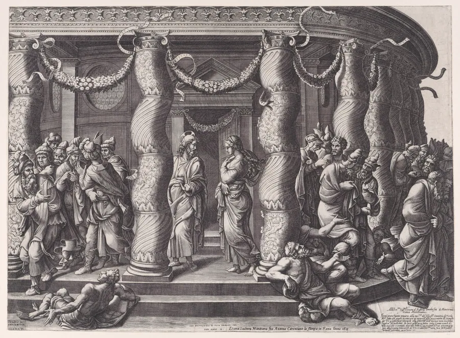 Christ and the woman taken in adultery by Antonio Caranzano