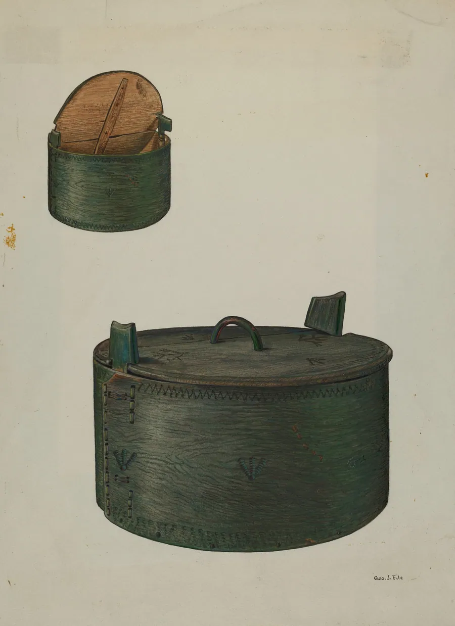 Pa. German Bride's Hat Box by George File