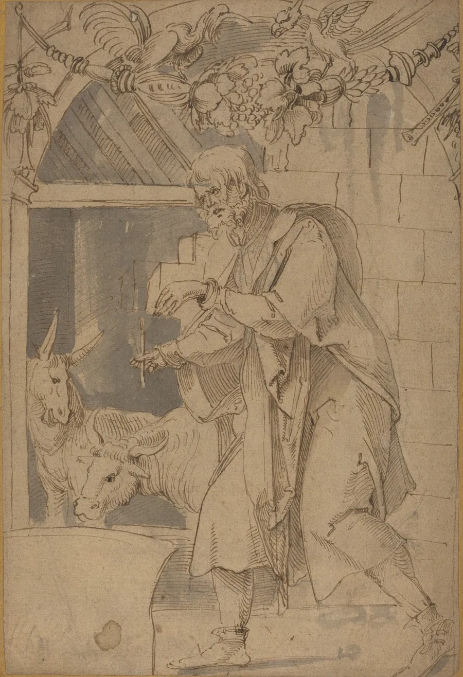 Study for One of Two Stained Glass Paintings Representing the Nativity by Hans Süss von Kulmbach
