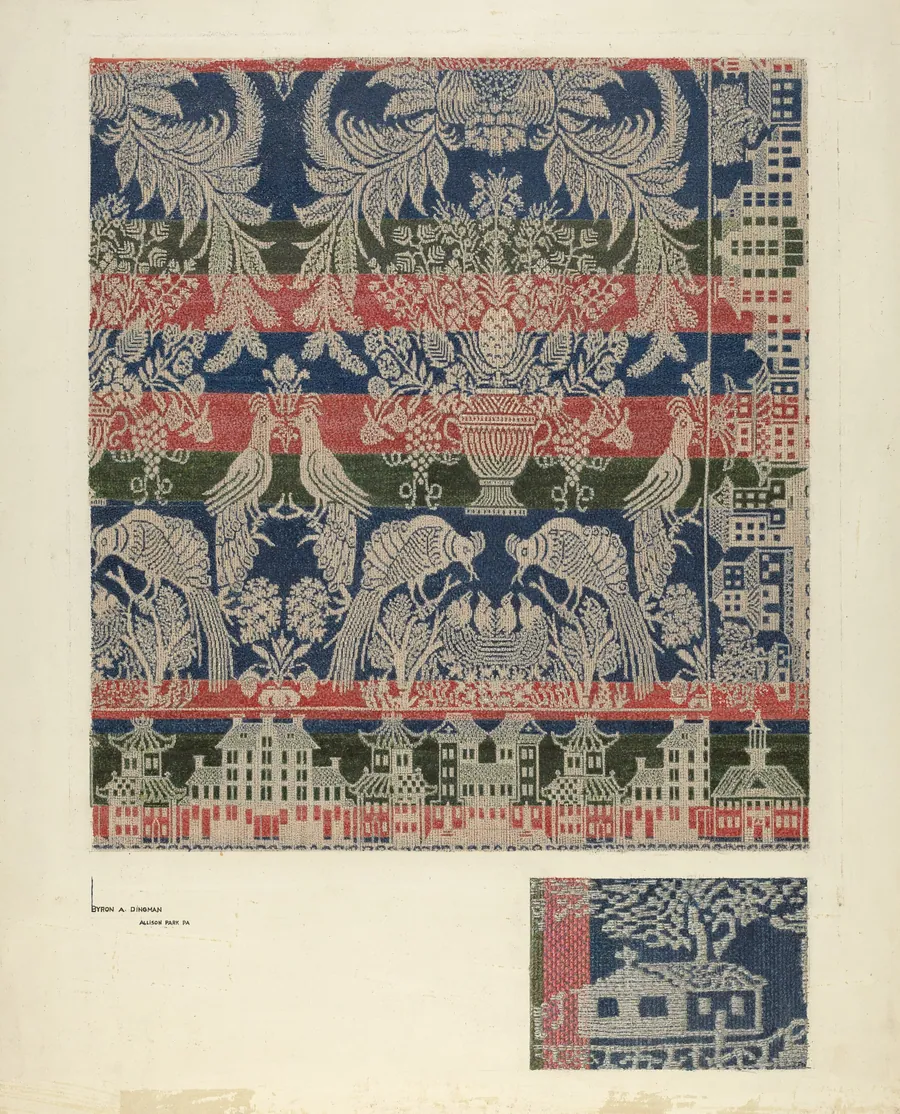 Coverlet, "Boston Town" by Byron Dingman