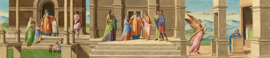 The Presentation and Marriage of the Virgin, and the Annunciation by Benedetto Diana
