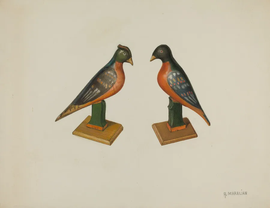 Pa. German Toy Birds by Arsen Maralian
