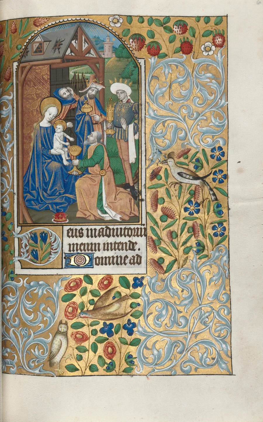 Book of Hours (Use of Rouen): fol. 64r, Opening of Sext, Adoration of the Magi by Master of the Geneva Latini