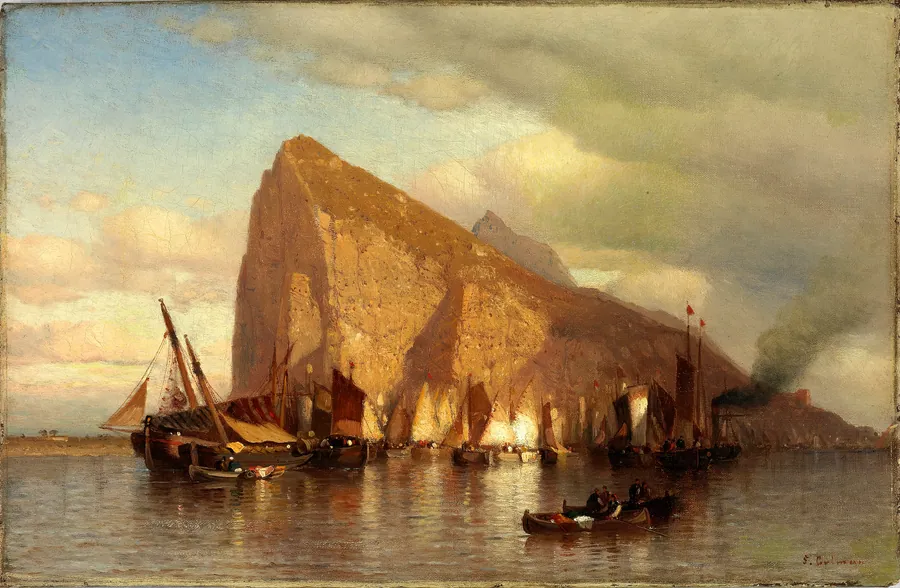 Clearing Storm at Gibraltar by Samuel Colman, born Portland, ME 1832-died New York City 1920