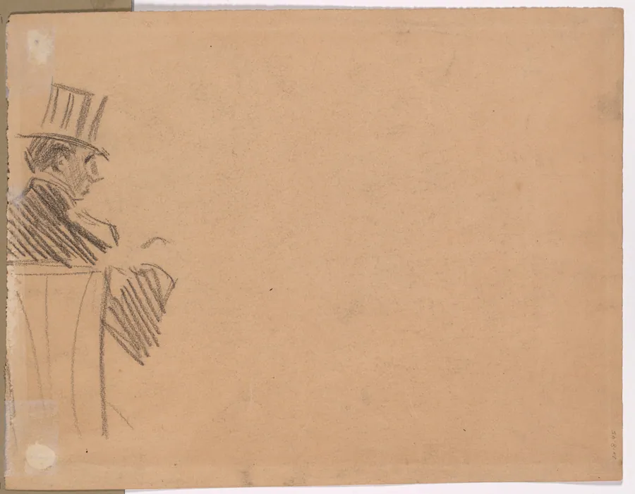 Right Profile of Man Wearing Tall Hat (verso) by Jean Louis Forain