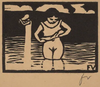 Girl Lifting Her Chemise (Fillette enlevant sa chemise)