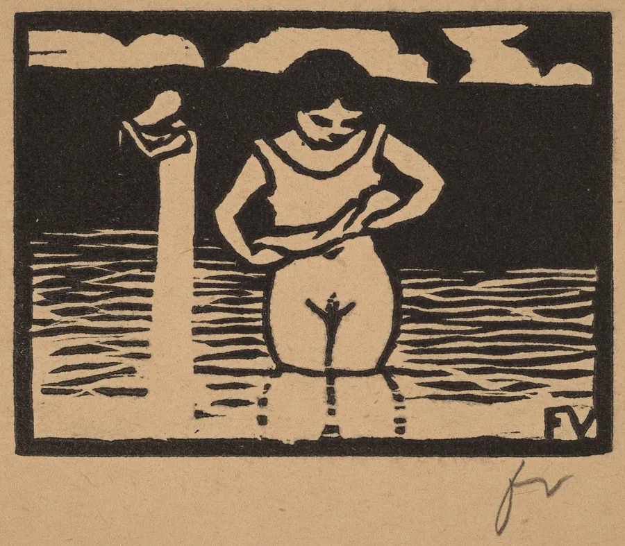 Girl Lifting Her Chemise (Fillette enlevant sa chemise) by Félix Vallotton