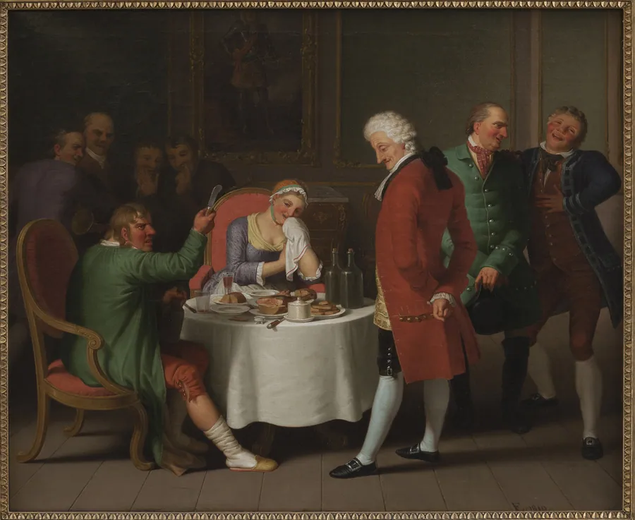 Motiv fra Ludvig Holbergs "Jeppe på Bjerget", III akt, 3. scene by C.W. Eckersberg