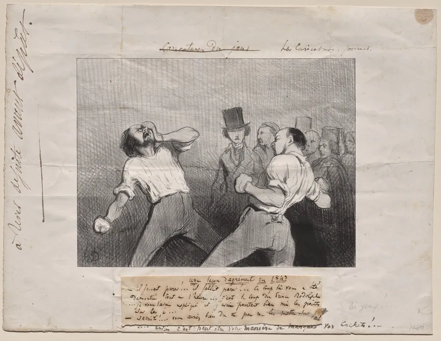 Lesson in Understanding in 1843 by Honoré Daumier