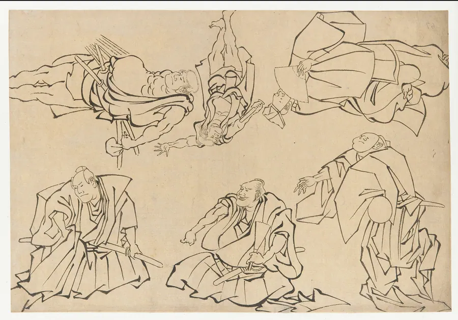 Kabuki actors by Katsushika Hokusai 葛飾北斎 (1760-1849)